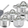 Набір каструль Сковорода Ківш 12 елемент Нержавіюча сталь Індукція