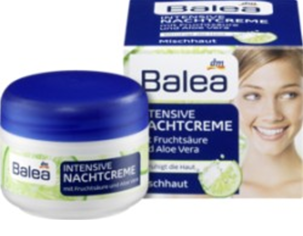 Нічний крм для комбінованої шкіри Balea Intensive Nachtcreme mit Fruchtsäure Нічний крем для комбінованої шкіри Balea Intensiveночной крм для комбинированой кожи Balea Intensive Nachtcreme mit Fruchtsäureночной крм для комбинированой кожи Balea Intensive Nachtcreme mit Fruchtsäure
