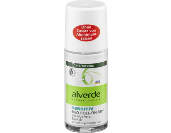 кульковий дезодорант Alverde Deo Roll-on Sensitiv Dry Aloe Vera Reis