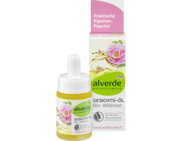 оливна олія для сухої шкіри з екстрактом троянди Alverde Gesichtsöl Wildrose