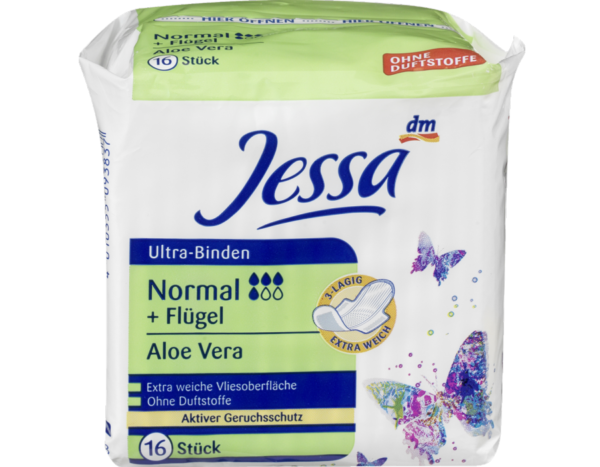 прокладки з крильцями Jessa Binden Ultra Normal Aloe Veraпрокладки з крильцями Jessa Binden Ultra Normal Aloe Vera