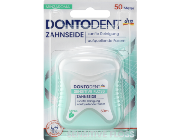 Зубна нитка з набряком волокон Dontodent Zahnseide Sensitive Floss