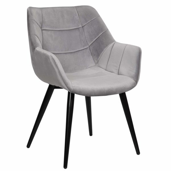 Стілець з оксамиту BH148 (Сірий)Стілець з оксамиту BH148 (Сірий)