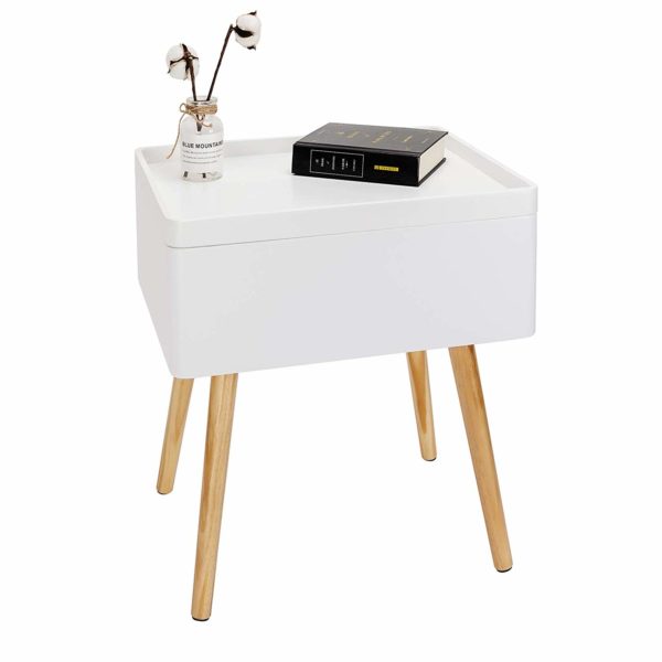 Тумбочка з білим ящиком TS75 (Білий)Тумбочка з білим ящиком TS75 (Білий)