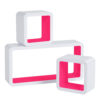 Набір з 3 настінних полиць RG9229 (Білий з рожевим 2)Набір з 3 настінних полиць RG9229 (Білий з рожевим 2)