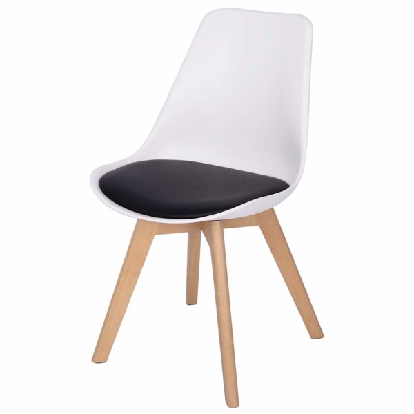 Стілець з масиву дерева BH97 (Білий з чорним)Стілець з масиву дерева BH97 (Білий з чорним)