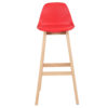 Барний стілець з дерев'яною рамою BH44 (Червоний)