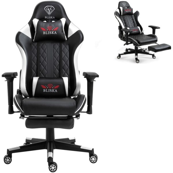 Геймерське крісло ігрове з підставкою для ніг, до 120кг навантаження, з 4D підлокітниками ts-bs5934