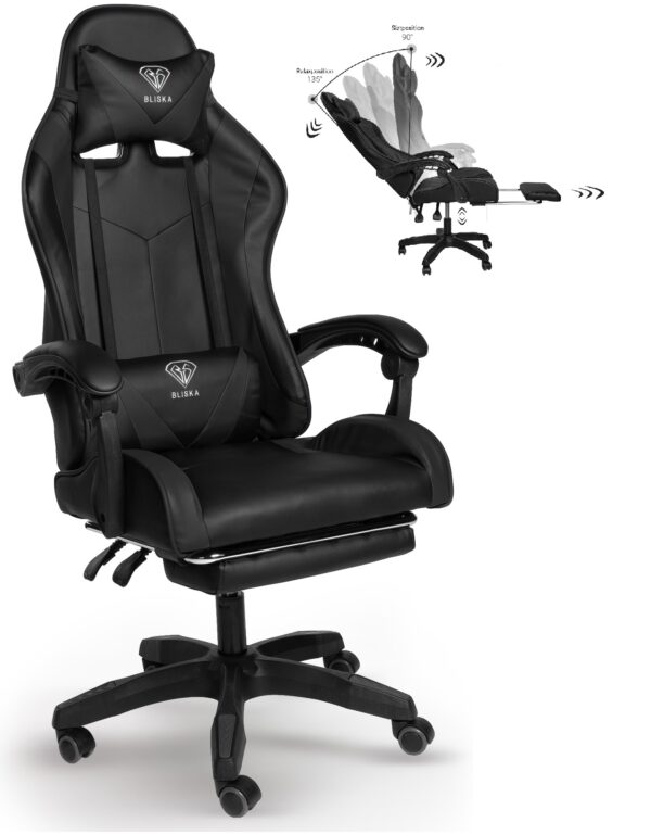 Геймерське крісло ігрове з підставкою для ніг, до 120кг навантаження, з 4D підлокітниками