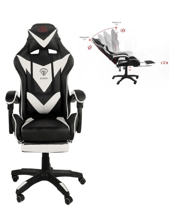 Геймерське крісло ігрове з підставкою для ніг, до 120кг навантаження, з 4D підлокітниками ts-bs815