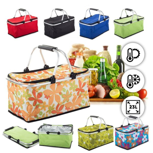 Алюмінієвий кошик для покупок Складаний кошик для пікніка з кришкою термо кошик